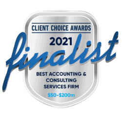 2021 Client Choice Awards Finalist for Best Accounting Firm ($50-$200m)